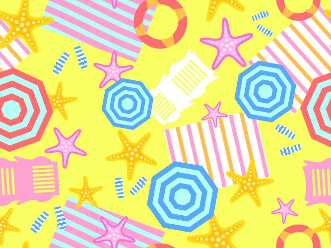 Beach Scene Seamless Pattern – Royalty-Free Vector | VectorStock