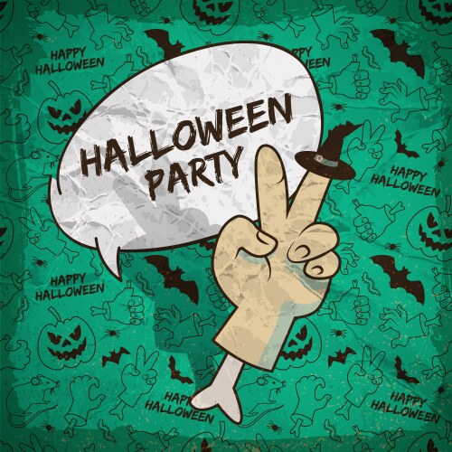 Cartoon Halloween Poster - Spooky Fun Vector Image