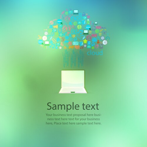 Notebook computer social network web icon vector image
