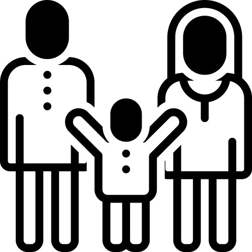 Child and parent near water sign Royalty Free Vector Image