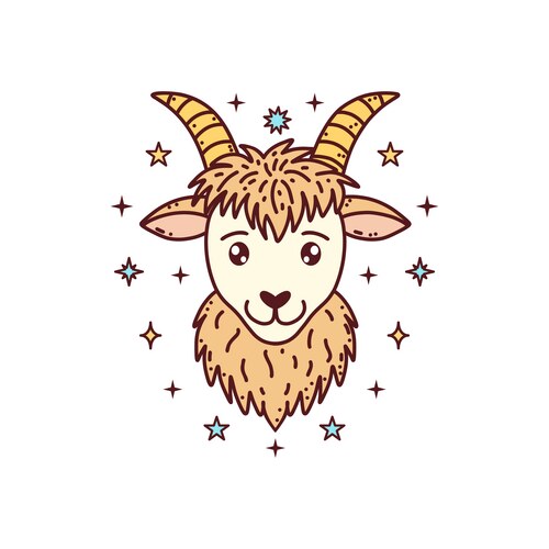 Cute Capricorn Zodiac Goat Vector Image