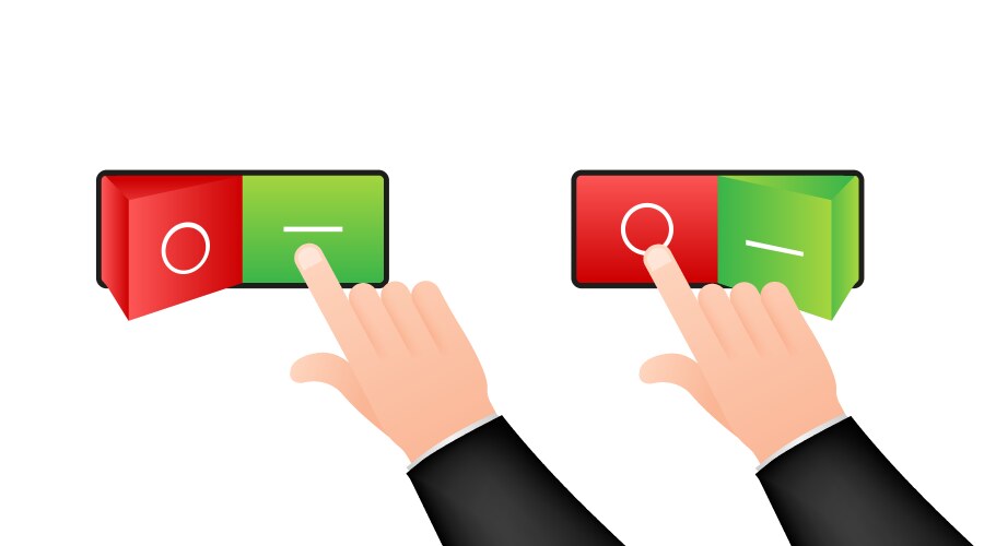 Flat icon on and off toggle switch button vector image