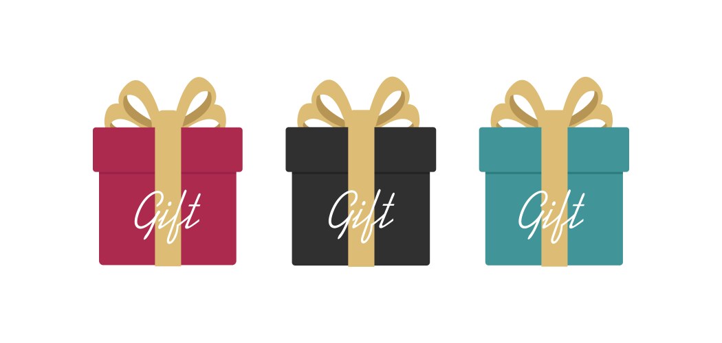 Set gift boxes as label tags fashionable vector image