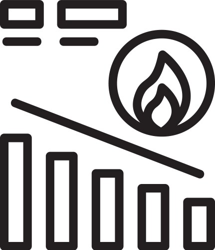 Burn down chart linear style icon design vector image
