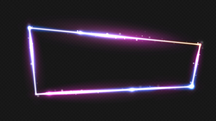 Red neon frame lighting banner on transparent Vector Image