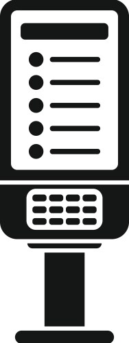 Information kiosk showing menu list with buttons vector image