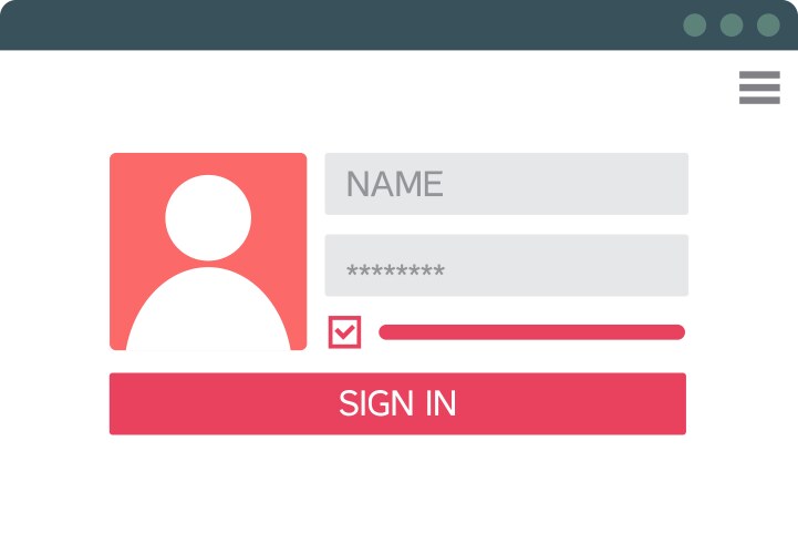 Login form ui ux web design template vektorbild