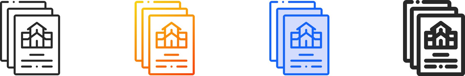 Cmyk iconthin linear gradient blue stroke Vector Image