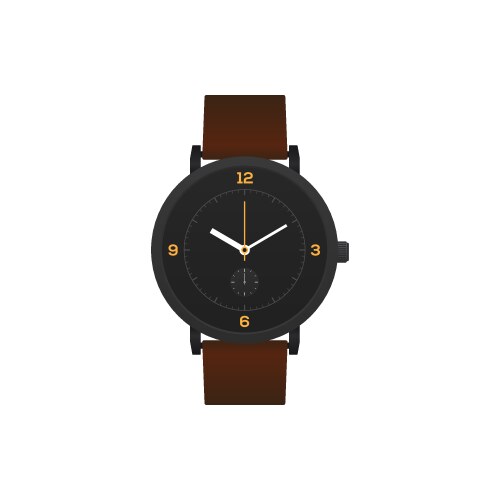 classic watch with brown leather strap isolated vector image