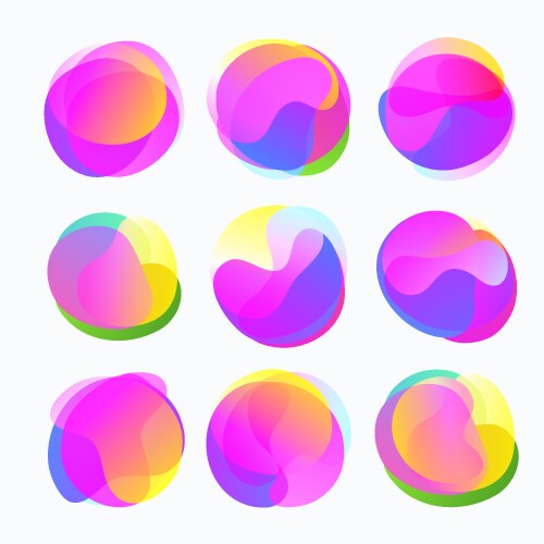 Fluid Color Circles - Abstract Gradient vector image