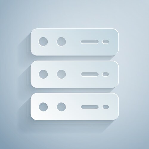 Paper cut server data web hosting icon isolated vector image