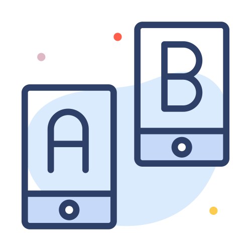 Ab testing icon user interface as a simple sign vector image