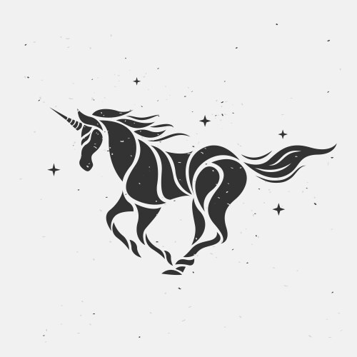 Elegant Unicorn Silhouette Vector Image