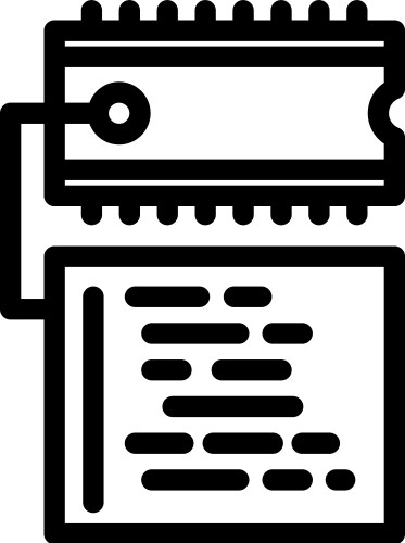 Microcontroller programming electronics line icon vector image
