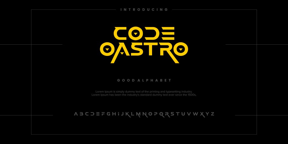 Code futuristic minimalist display font design vector image