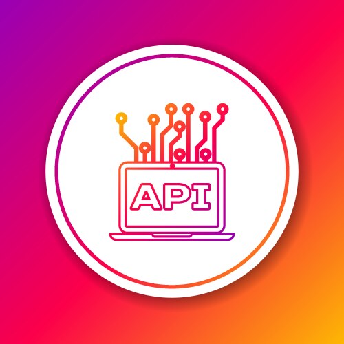 Color computer api interface line icon isolated vektorbild