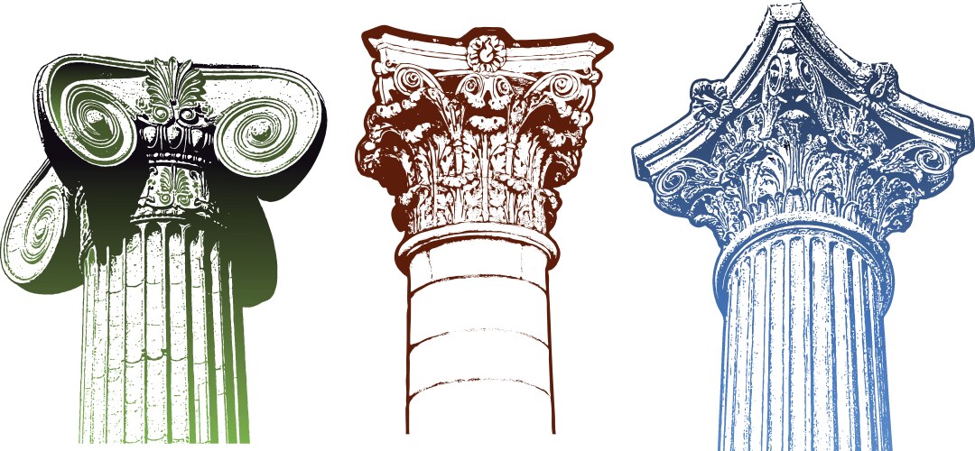 Antique columns poster Royalty Free Vector Image