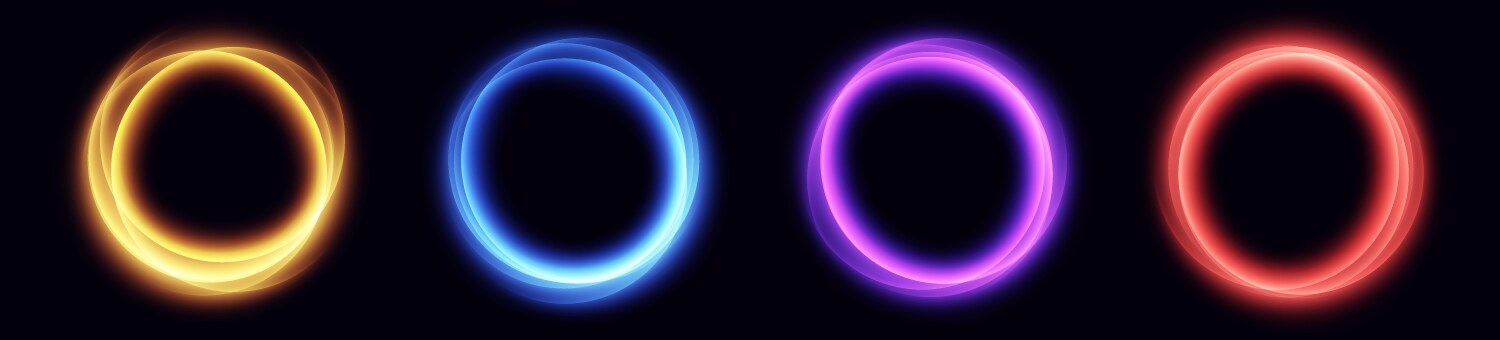 Glowing round frames magic borders abstract vector image