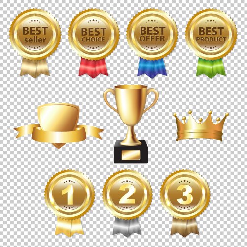 Awards icons Royalty Free Vector Image - VectorStock