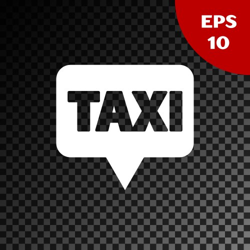 White map pointer with taxi icon isolated vector image