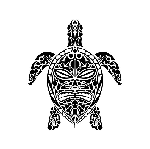 Tribal tattoo for aboriginal turtle shape Vector Image