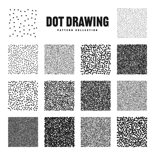 square shaped dotted objects stipple elements vector