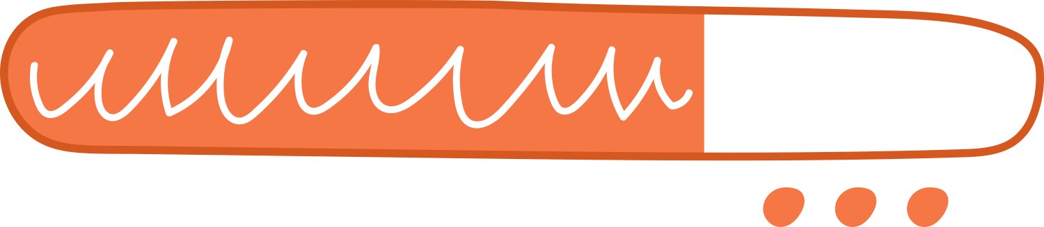 Handdrawn loading bar progress indicator vector image