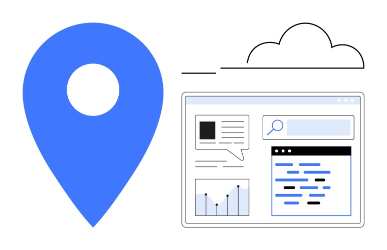 Online mapping and data visualization with cloud vektorbild