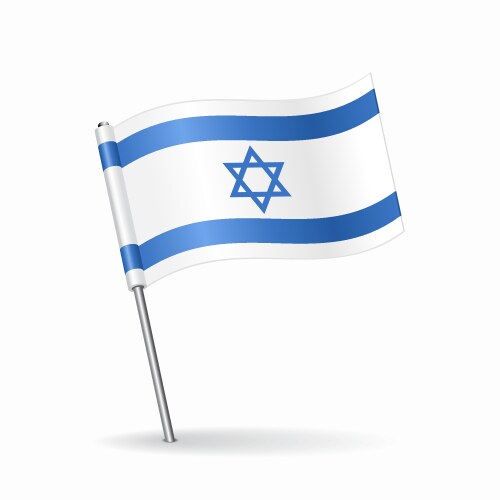 Israeli flag map pointer layout vector image