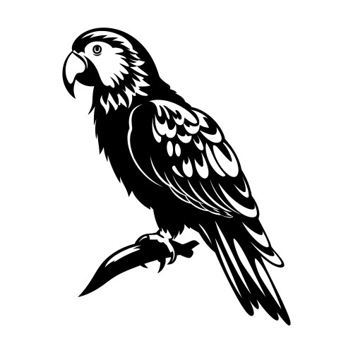 Parrot a simple minimal silhouette Vector Image