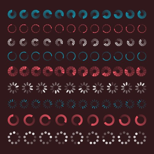 Ui progress loading bar set of indicators vector image