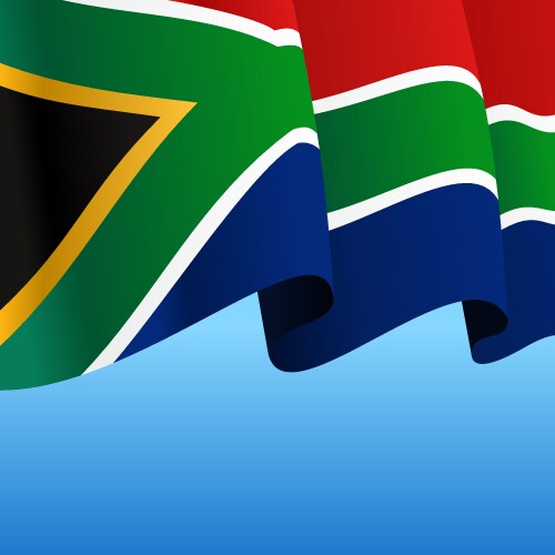 South African Flag Wavy Background Vector Image