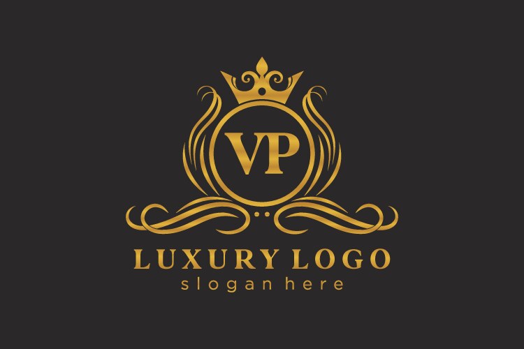 Initial vp letter royal luxury logo template Vector Image