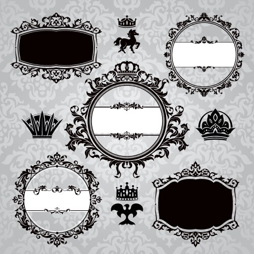 Set of vintage floral frames Royalty Free Vector Image
