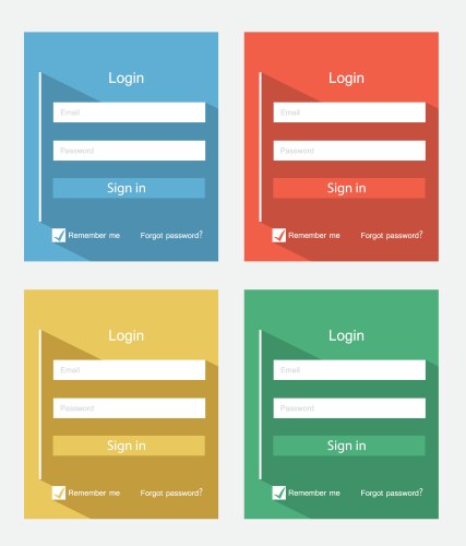 Dark login template ui design Royalty Free Vector Image