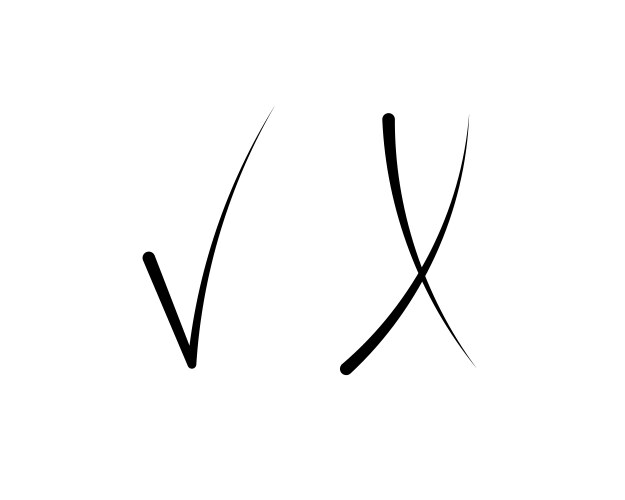 Check mark icon checked yes and no editable Vector Image