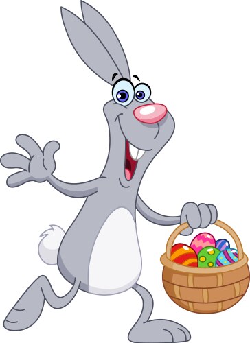 Cute rabbit cartoon holding easter egg Royalty Free Vector