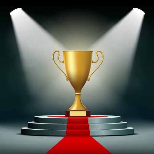 Gold trophy cup winner Royalty Free Vector Image