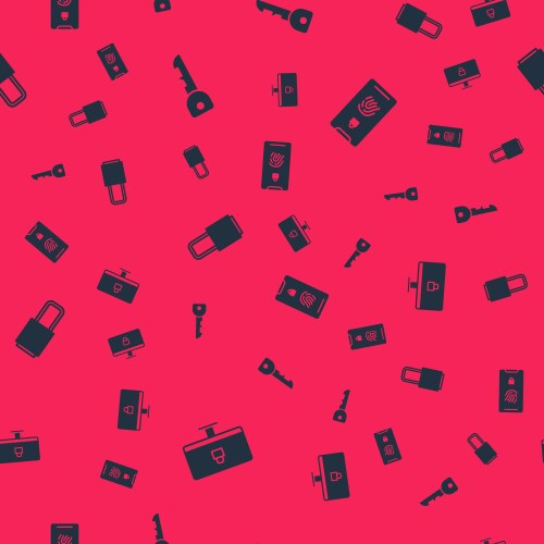 Set lock on computer monitor key and mobile vector image