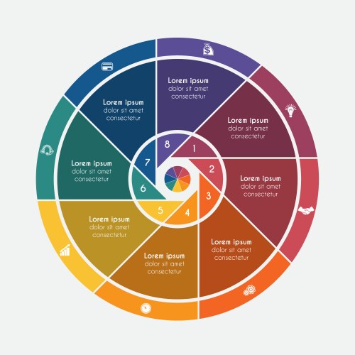 Flat style pie chart circle infographic template Vector Image