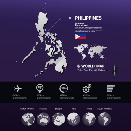 Northern mindanao map philippines Royalty Free Vector Image