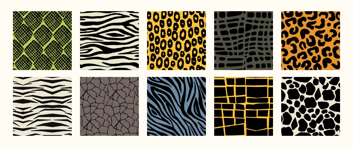 Animal patterns seamless print of wild fur skin vector image