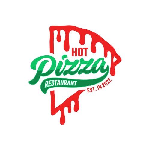 Pizzeria emblem on blackboard pizza logo Vector Image
