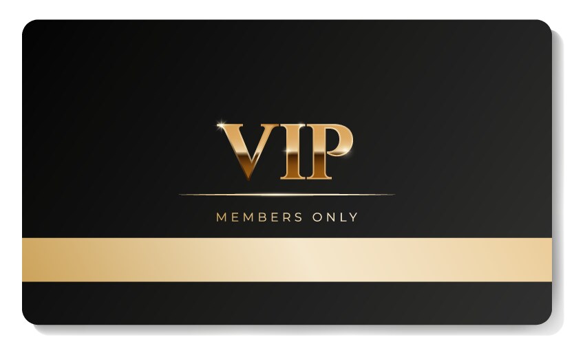 Premium vip card with gold elements in black color