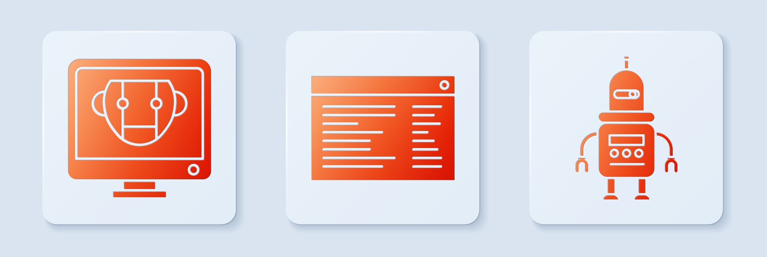 Set software web developer programming code bot vector image