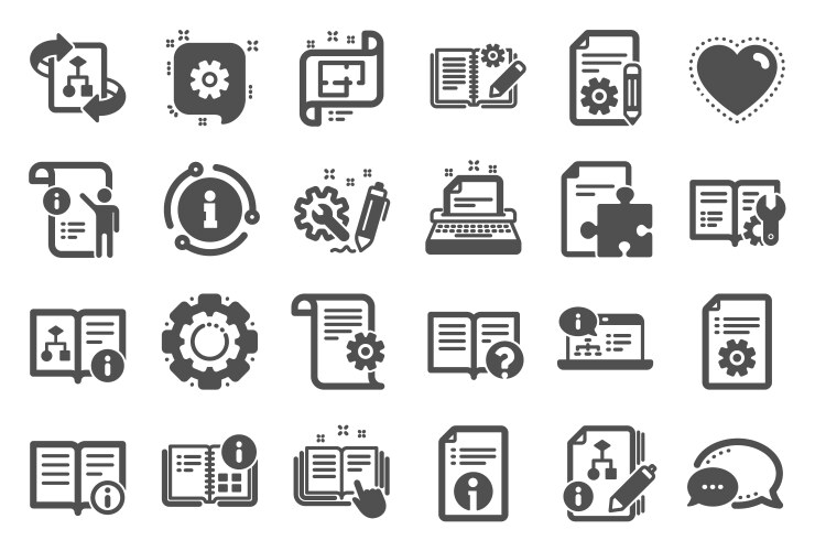 Technical documentation icons set instruction vector image