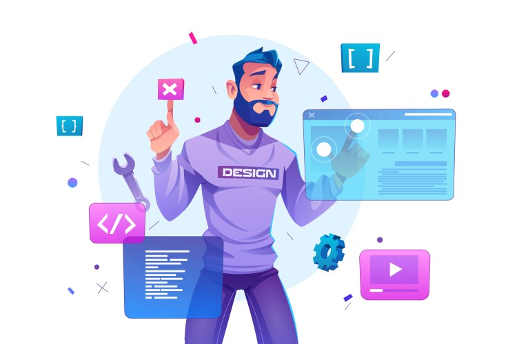 Web development programmer engineering website vector image