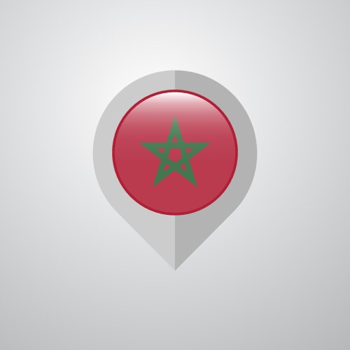 Map navigation pointer with morocco flag design vektorbild