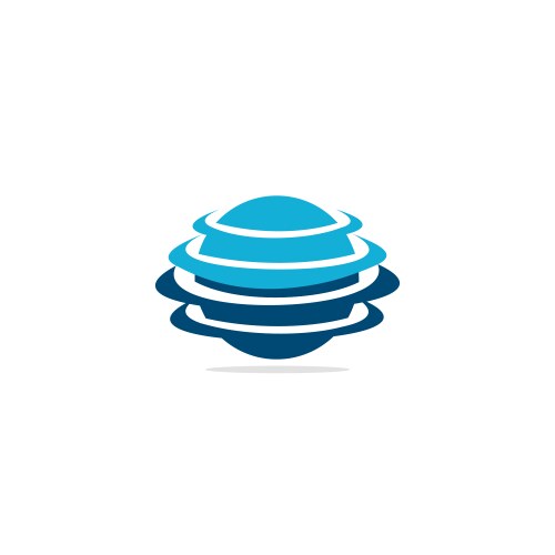 Round sphere planet gold logo Royalty Free Vector Image