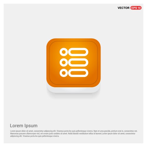 List menu icon orange abstract web button vector image